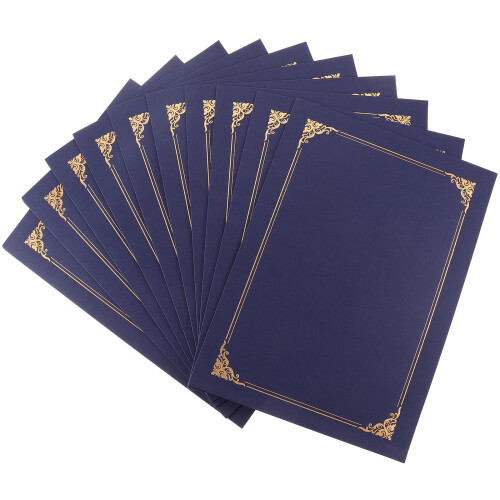 50Pcs Paper Certificate Protectors Blue Document Holders 1