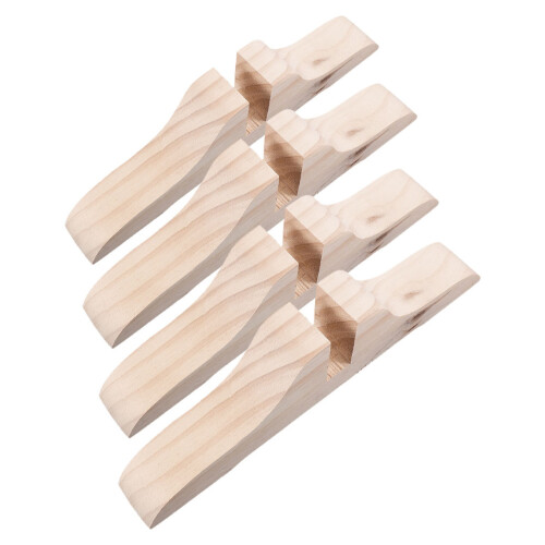8Pcs Beige Wood Room Divider Stand Foot Easy Setup