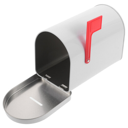 3Pcs White Tin Mini Mailbox Box Metal Money Storage 1