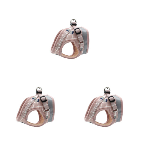 3Pcs Pink Dog Vest Harness with Reflective Back Strap 2