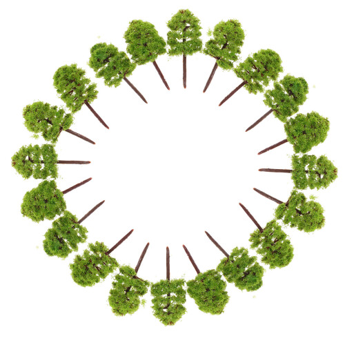 60Pcs Artificial Plastic Miniature Trees for Model Train and Landscape 2
