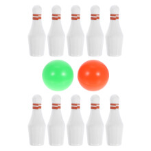 2Sets Wit Miniatuur Bowling Set Kunststof Voor Poppenhuis Decoratie