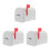 3Pcs White Tin Mini Mailbox Box Metal Money Storage 7