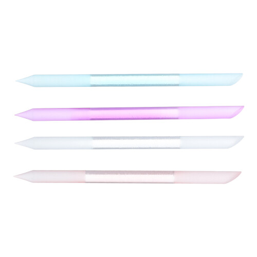 8Pcs Ergonomic Glass Manicure Stick Nail Buffer and Cuticle Remover