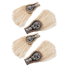 16St Gouden Schouderapplicaties Punk Tassels Voor Kostuumjassen