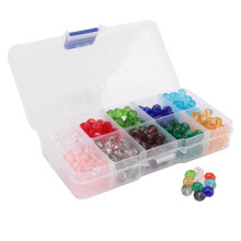 300 Pcs Glass Beads, 8mm 10 Color Faceted Beads Crystal Beads for Jewelry Making, DIY Beading Projects, Bracelets, Necklaces, Earrings