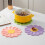 Flower Coasters Beverage Coasters Non-Slip Insulation Pads Table Mats Kitchen Accessories Coasters 7