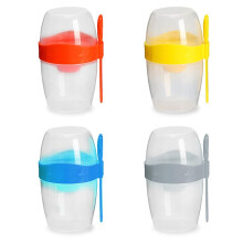 4PCS Safe Cup with Spoon Diet Meal Shaker Cup Portable Salad Cup with Spoon Convenient Bottle for Outdoor Activities