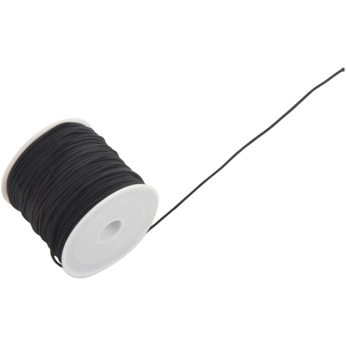 1 Roll 24m Long Black Round Elastic Beading Thread Cord 1mm 2