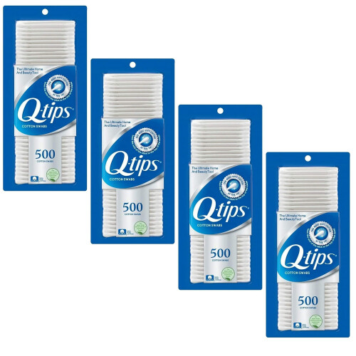 Q-Tips Baumwollstäbchen, 500 Stück (4er Pack)