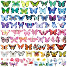Tatuajes de Mariposa para Niños/Mujeres, 100 Piezas Coloridos y Resistentes al Agua