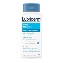 Lubriderm Daily Moisture Körper- + Gesichtsreinigung, Hydratisierender Körperwasch + Feuchtigkeitsspendender Gesichtsreiniger