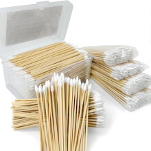 500PCS Precisie Wapenreinigingsstaafjes, 6 Inch Puntige Katoenen Staafjes met Opbergdoos - Lintvrije Sterke Katoenen Staafjes