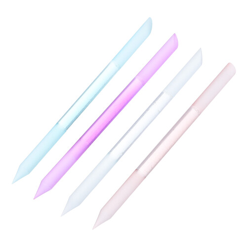 8Pcs Ergonomic Glass Manicure Stick Nail Buffer and Cuticle Remover 1