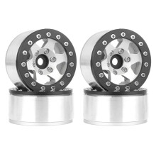 Silberschwarzes 1,55-Zoll-Metallrad-Reifen-Kletterauto AX90069 für JIMNY CC01