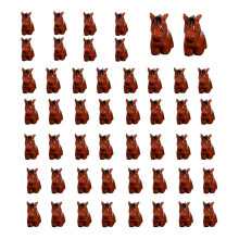 50Pcs  Animals Figurines Resin Tiny Animal Miniatures Wild Animal Miniature(Horse)
