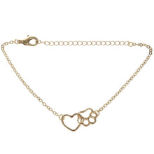 Women Bracelets Pet Footprint Bracelets Shellhards Cute Animal Dog Love Heart Charm Bracelet Gold