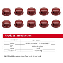 30 Peças 6.35mm Eixo de Latão Interno Parafuso de Ajuste Pedal de Guitarra Controle de Efeitos Botão Amplificador Acessórios de Guitarra Vermelho