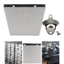 Rostfreier Stahl Flaschen ÖFfner an der Wand Montiert Bier Deckel FäNger Aufbewahrung Eimer Box mit Schrauben für KüChen Bar Halter Werkzeug B