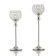 2PCS Candle Holders Table Decorations Metal Crystal Candlestick Holders for Wedding Table Party Church Modern Decor,A