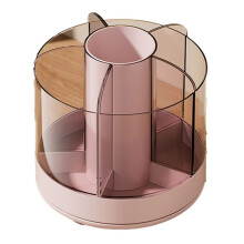Organizer Rotante per Matite 6 Scomparti Giradischi A 360 Scatola Portaoggetti Cosmetici Staccabile Pennello Girevole Rotondo per Trucco,B