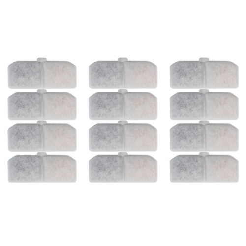 Water Fountain Filter Pet Fountain Replacement Activated Carbon Filter Automatic Water Fountain Filter Element 12-Pack