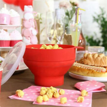 Hoge Kwaliteit Magnetron Popcorn Kom Emmer Siliconen DIY Popcorn Maker met Deksel Chips Fruitschaal Keuken Gemakkelijk Gereedschap D