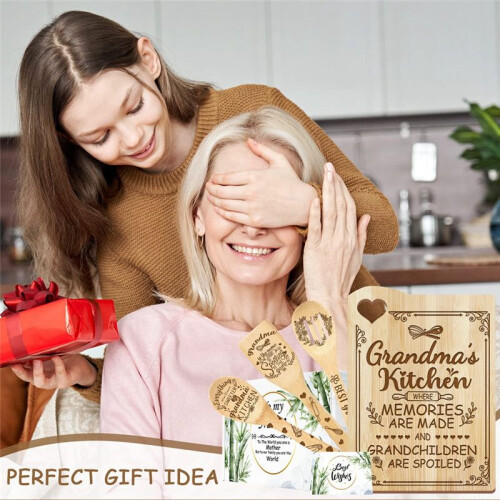 Bambus-Schneidebrett, Muttertagsgeschenk für Schneidebrett, Kochbrett (Oma) 1