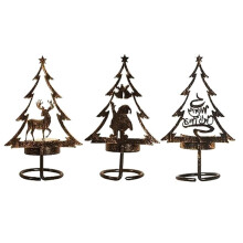 Metal Candle Holder Christmas Matle Table Centerpiece Reindeer Christmas Tree Santa Clau Dinner Tea Light Holder