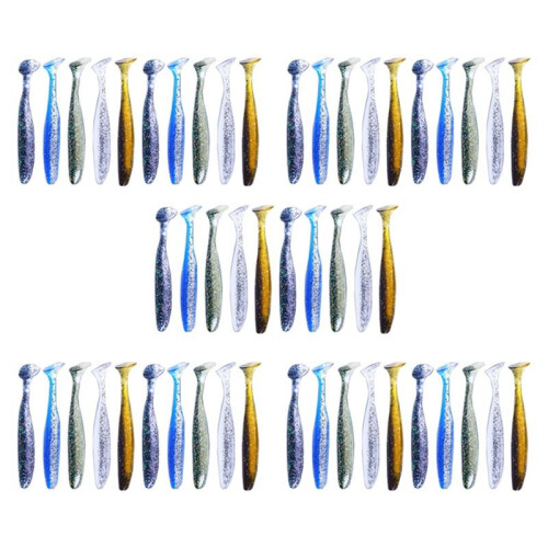 50 StüCk WeichköDer SilikonköDer Wobbler AngelköDer Meereswurm Swimbait Streamer SilikonköDer AngelzubehöR 7 Cm 1