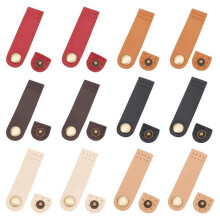 12Pcs PU Leather Snap Buttons, 6 Colors Sew PU Leather Tab Closure DIY Handmade Sewing Snap Buckles Fasteners
