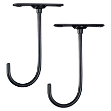 2pcs 360-Degree Rotating Key Rack Under Cabinet Banana Hook Fruit Preservation Bracket Metal Iron Black Mug Cup Hook
