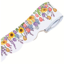 1 Rulle Anslagstavla Kant med Blommor Bulletin Kant Tulpan Blomkant Kant för Skolan Klassrum Blackboard Svarta Tavlan