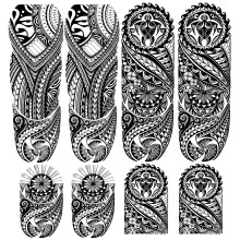 Tribal Totem Mouw Tattoos 4-Sheet Grote Volledige Mouw en 4-Sheet Nep Halve Arm Tattoos voor Mannen Vrouwen