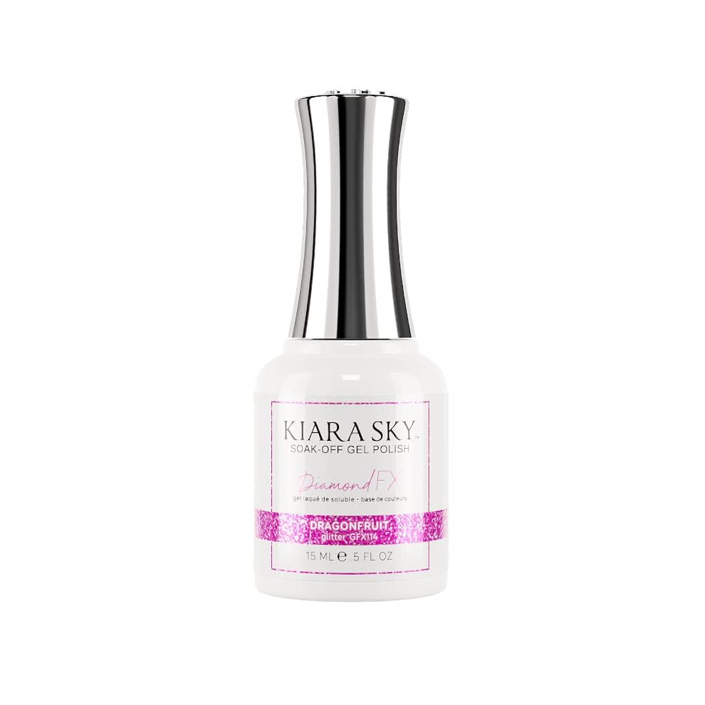 Kiara Sky Pink Diamondfx Flash Reflective Polish | Shimmery Glitter Shiny Sparkly Gel Polish | Reflective Glitter Gel Nail Polish | Soak Off Manicure Gel N