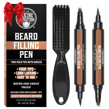 Viking Revolution Baardpen (2 Pack) - Licht Roodbruin Baardpotlood voor Mannen - Waterdichte Baardvuller Kit - Lang