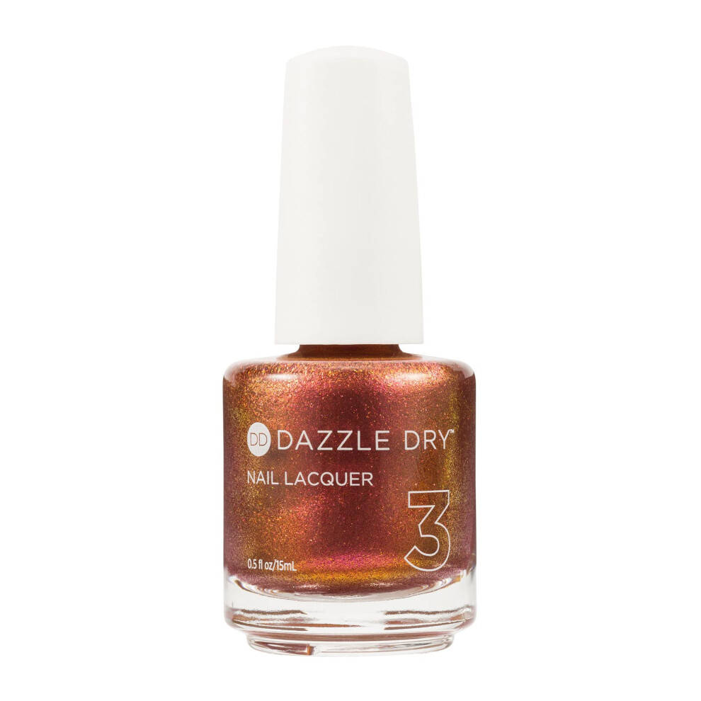 Dazzle Dry Nail Lacquer (Step 3) - Hey, Sexy! - A Shade-Shifting Pink Plum With Metallic Copper Shimmer. Full Coverage Metallic. (0.5 Fl Oz)