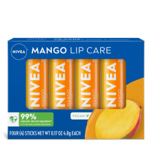 NIVEA Baume à Lèvres Mango, Vegan avec Beurre de Karité, 3-en-1 Hydrate, Répare