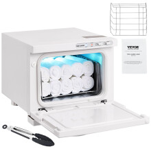 VEVOR 8L Warmhaltegerät, 2-in-1 Wärmer mit Edelstahlregal, für bis zu 16 Handtücher, schnell und umfassend