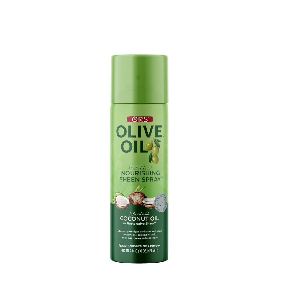 Ors Olive Oil Nourishing Sheen Spray Infused With Coconut Oil 10 Ounces (Pack Of 3)