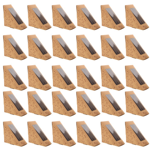 100Stk Braune Papier Sandwich Verpackungsbox Mit Für Backwaren