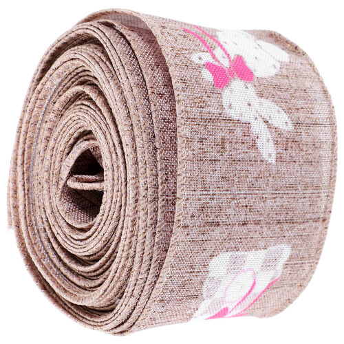 2Rolls Chocolate Easter Ribbon Wired Edge for Gift Wrapping Crafts 2
