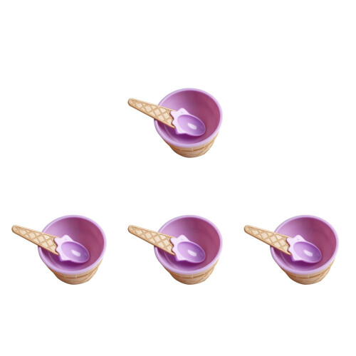 4Stk Eiscremeschale Kunststoff Sicherer Anti-Fall Dessertbecher 2