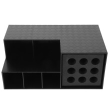 2Pièces Boîte De Stockage Outils Coiffure ABS Noir Pratique Et Robuste