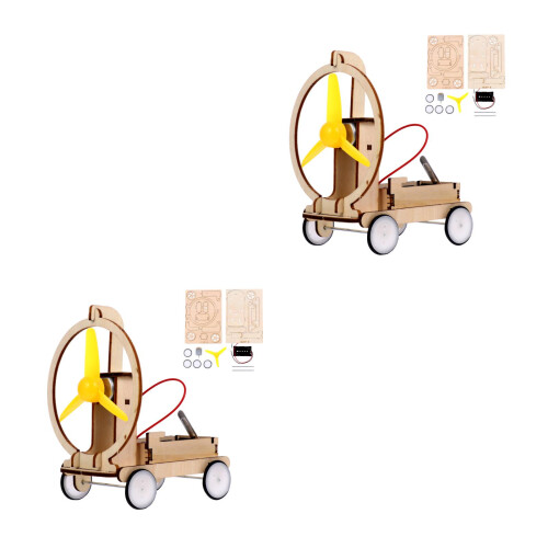 2Pièces Jouets En Bois 3D À Assembler Beige DIY Pour Enfants 2