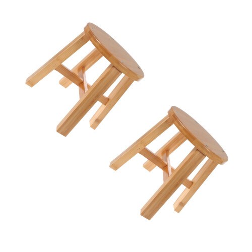 2Pièces Maison Bambou Antidérapant Pour Enfants Marron 1