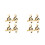 4Paires Boutons Manchette Design Note Pour 6