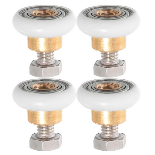 16Pcs Bathroom Sliding Door Rollers Nylon Metal Quiet Smooth Operation 1