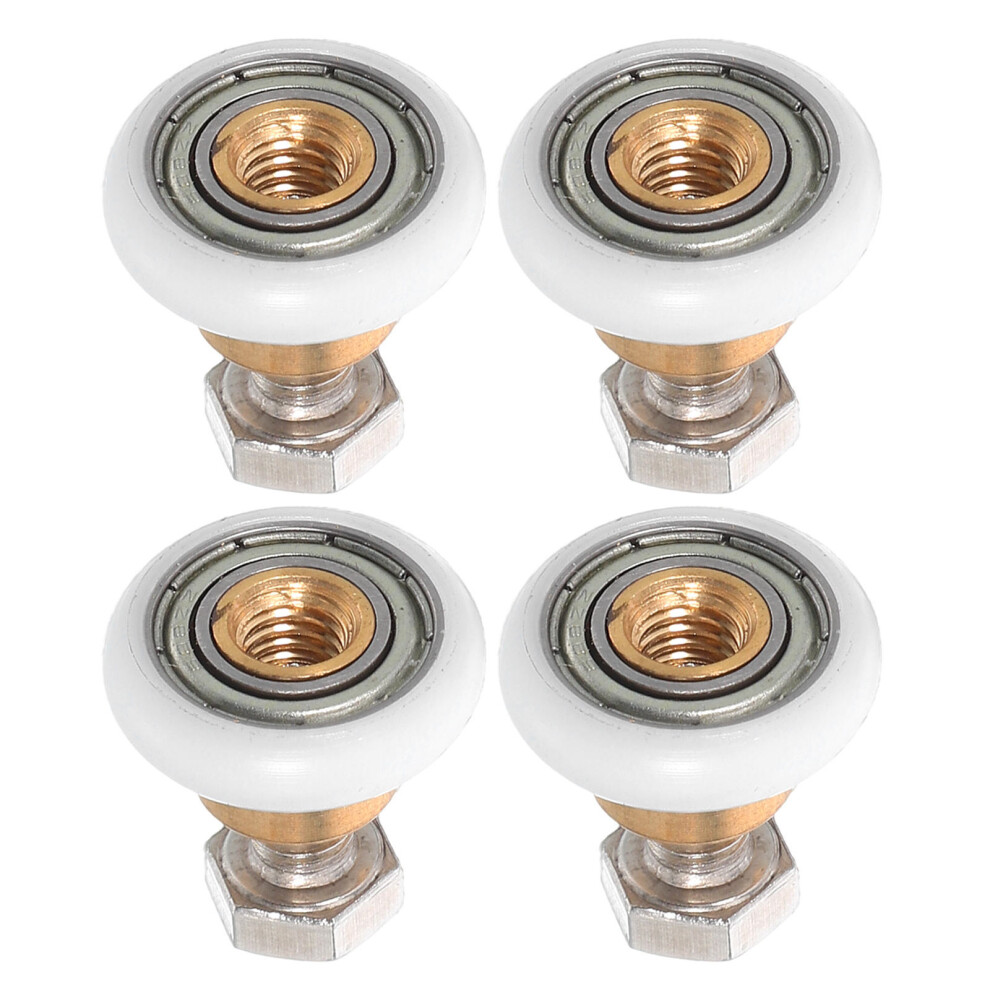 16Pcs Bathroom Sliding Door Rollers Nylon Metal Quiet Smooth Operation 3633865603061