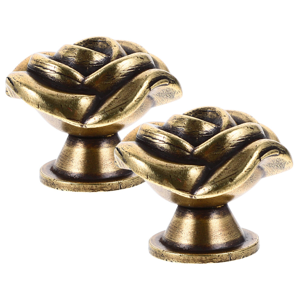 8Pcs Zinc Alloy Cabinet Handles Golden Rose Drawer Knobs For Home 3633800092899
